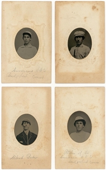 1866 American Base Ball Club of Bridgeport, Connecticut CDVs Quartet (4 Different) – Possibly the Hobbys Earliest Known Baseball Card Set!